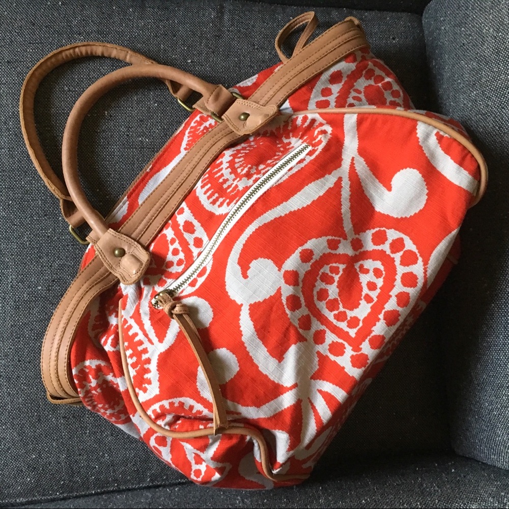 Anthropologie Deux Lux Faux Leather Canvas Bag